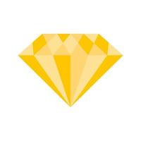 Yellow diamond precious stone or gem. vector