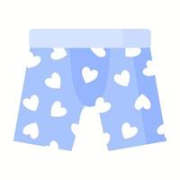 Blue Men boxer underpants with hearts. Fashion concept