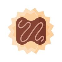 Rectangle chocolate dessert or candy with icing vector
