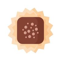 Square chocolate truffle with icing vector