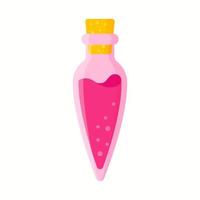 Love potion in pink drop bottle for the wedding or Valentine Day. vector