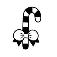 candy with ribbon black and white icon vector