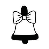 icon bell christmas black and white vector