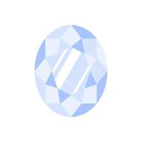 piedra preciosa ovalada azul o gema. vector