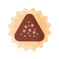 Triangle chocolate truffle with icing vector