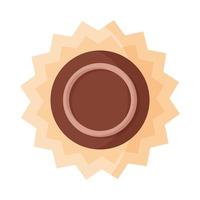 Circle chocolate candy with icing vector