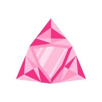 Pink triangle precious stone, gem or diamond. vector