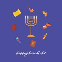 Illustration vector happy hanukkah