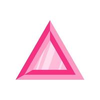 Pink triangle precious stone or gem. vector