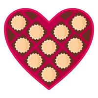 Open empty heart pink box of chocolates vector