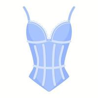 Women lingerie blue body corset. Fashion concept. vector