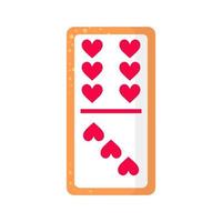 Domino six by three hearts bone cookie with heart for Valentine's Day or wedding. vector