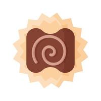 Rectangle milk chocolate with icing vector