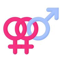 Pink gender symbol of bisexual. vector