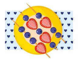 Holiday breakfast canapes with fruit. vector