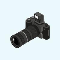 Professional photographer camera equipment isometric vector