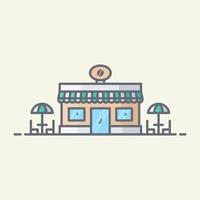 Coffee shop building vector illustration