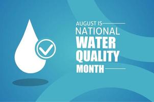 August is national water quality day vector illustration