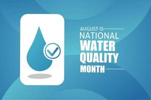 August is national water quality month vector illustration