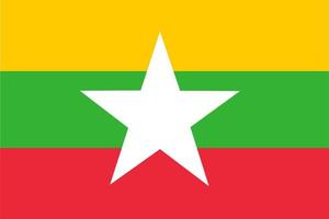 Ilustración de vector de bandera de myanmar