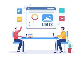 UI UX Programmer Flat Design Vector Illustration