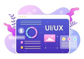 ui ux programador diseño plano ilustración vectorial vector