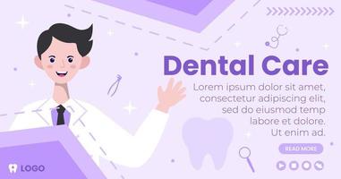 Publicación de ilustración de diseño plano dental editable de fondo cuadrado adecuado para redes sociales, alimentación, tarjetas, saludos y anuncios web en Internet vector