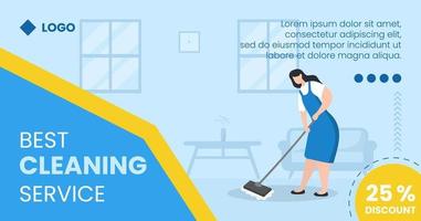 Publicación de servicio de limpieza del hogar editable de fondo cuadrado adecuado para redes sociales, alimentación, tarjetas, saludos, anuncios impresos y web en Internet. vector