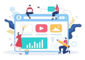 UI UX Programmer Flat Design Vector Illustration