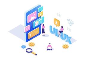 UI UX Programmer Flat Design Vector Illustration