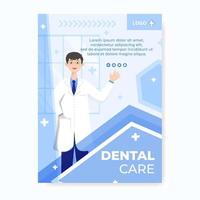 Dental Flat Design Illustration Post Editable of Square Background Suitable for Social media, Feed, Card, Greetings, Print and Web Internet Ads vector