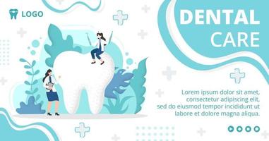 Dental Flat Design Illustration Post Editable of Square Background Suitable for Social media, Feed, Card, Greetings, Print and Web Internet Ads vector