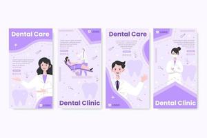 Dental Flat Design Illustration Post Editable of Square Background Suitable for Social media, Feed, Card, Greetings, and Web Internet Ads vector