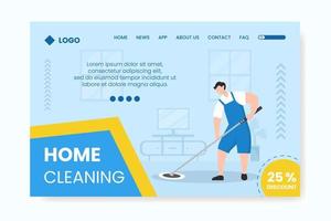 Home Cleaning Service Landing Page Editable of Square Background Suitable for Social media, Feed, Card, Greetings, Print and Web Internet Ads vector