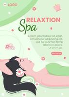 folleto de spa y masajes editable de ilustración de fondo cuadrado adecuado para redes sociales, alimentación, tarjetas, saludos, anuncios impresos y web en Internet vector