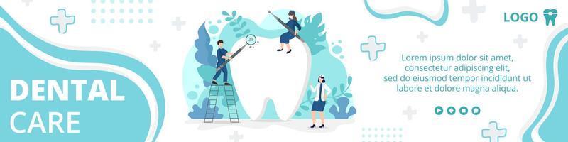 Dental Flat Design Illustration Banner Editable of Square Background Suitable for Social media, Feed, Card, Greetings, Print and Web Internet Ads vector