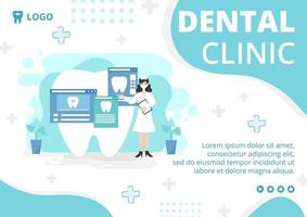 folleto de ilustración de diseño plano dental editable de fondo cuadrado adecuado para redes sociales, alimentación, tarjetas, saludos, anuncios impresos y web en Internet vector