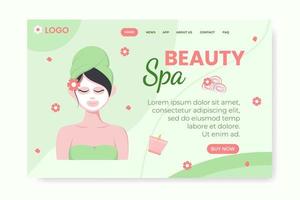 Spa and Massage Landing Page Editable of Square Background Illustration Suitable for Social media, Feed, Card, Greetings, Print and Web Internet Ads vector