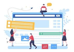 UI UX Programmer Flat Design Vector Illustration