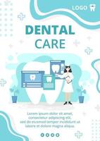 Dental Flat Design Illustration Flyer Editable of Square Background Suitable for Social media, Feed, Card, Greetings, Print and Web Internet Ads vector