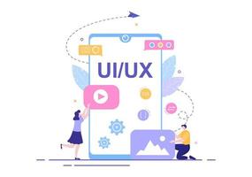 UI UX Programmer Flat Design Vector Illustration