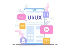 UI UX Programmer Flat Design Vector Illustration