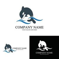 water animal dolphin logo vector symbol in the ocean