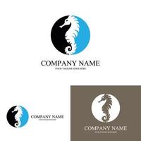 simple seahorse icon vector logo free