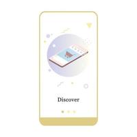 Vector illustration of online store promotion, e-commerce, and add to chart on the onboarding app screen and web concept. Interface Online Shopping UX, UI GUI screen template for smart phone or web.