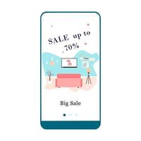 Vector illustration of Big sale, Special Gifts and Best Discount on the onboarding app screen and web concept. Modern interface onboard UX, UI GUI screen template for smart phone or web site banner.