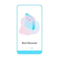 Vector illustration of Big sale, Special Gifts and Best Discount on the onboarding app screen and web concept. Modern interface onboard UX, UI GUI screen template for smart phone or web site banner.