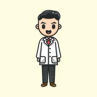 CUTE MALE DOCTOR FOR CHARACTER ICON LOGO STICKER AND ILLUSTRATION vector