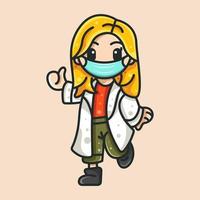 BEAUTY GIRL DOCTOR FOR CHARACTER, ICON, LOGO, STICKER AND ILLUSTRATION vector