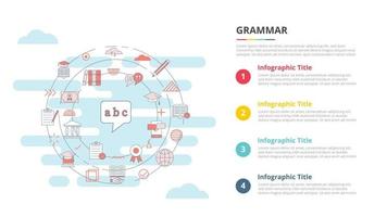 grammar concept for infographic template banner with four point list information vector